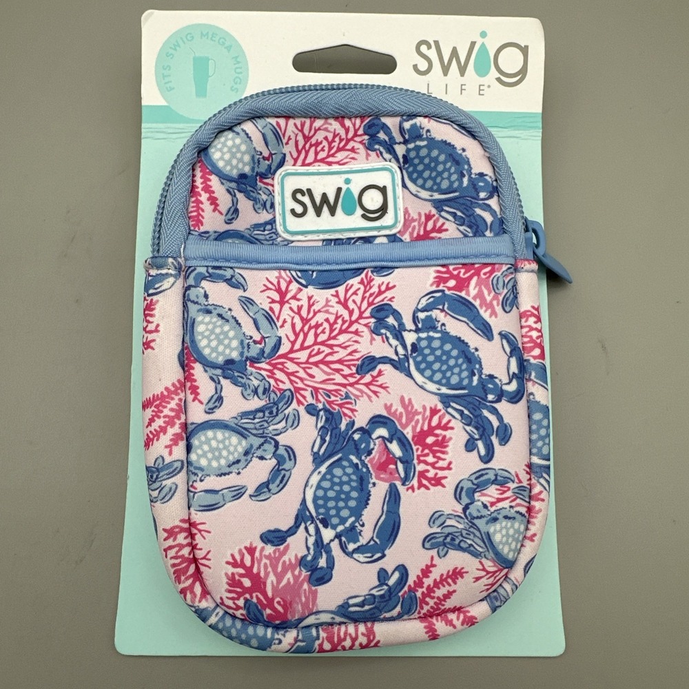 Swig Life Crabby Coral Mega Mug Pouch Blue Crab RETIRED NWT